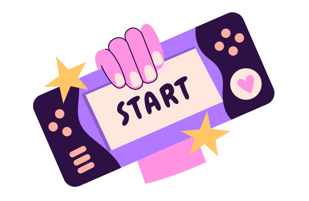 Ігровий пристрій з надписом "Start"